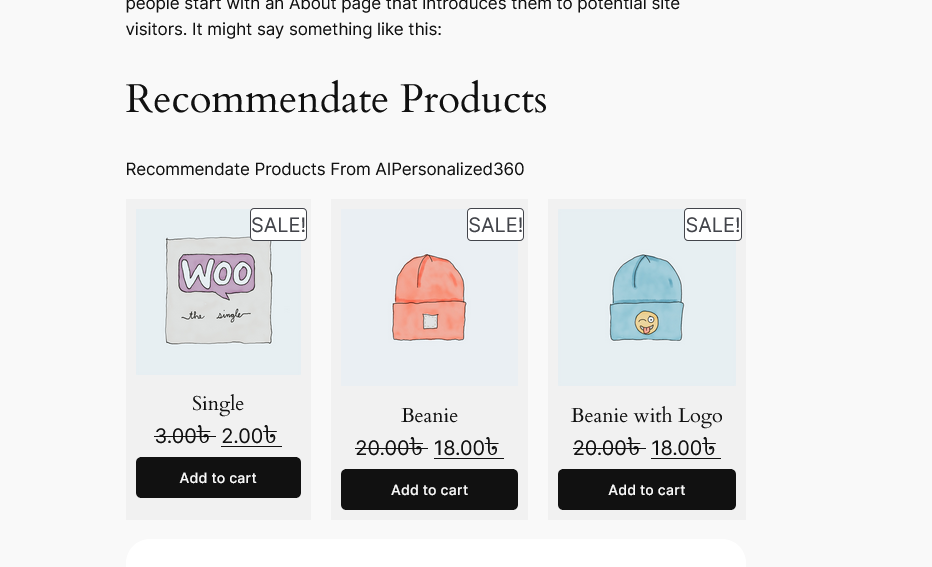AI Recommendate Products on Frontend